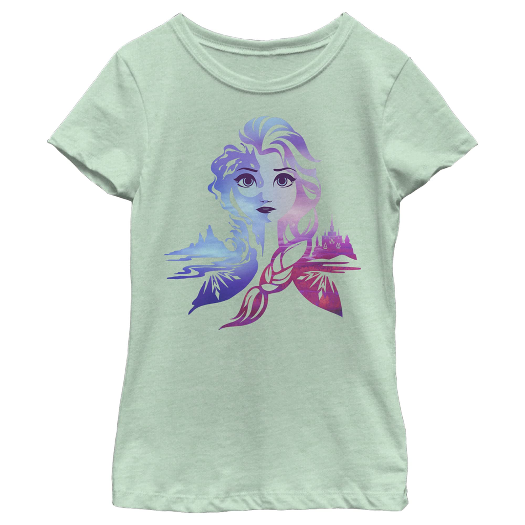 Girl's Frozen Ice Art Princess Elsa T-Shirt - Mint - Large