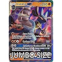  POKEMON Jumbo Size Card - Lucario GX SM100 - Holo FOIL Card :  Toys & Games