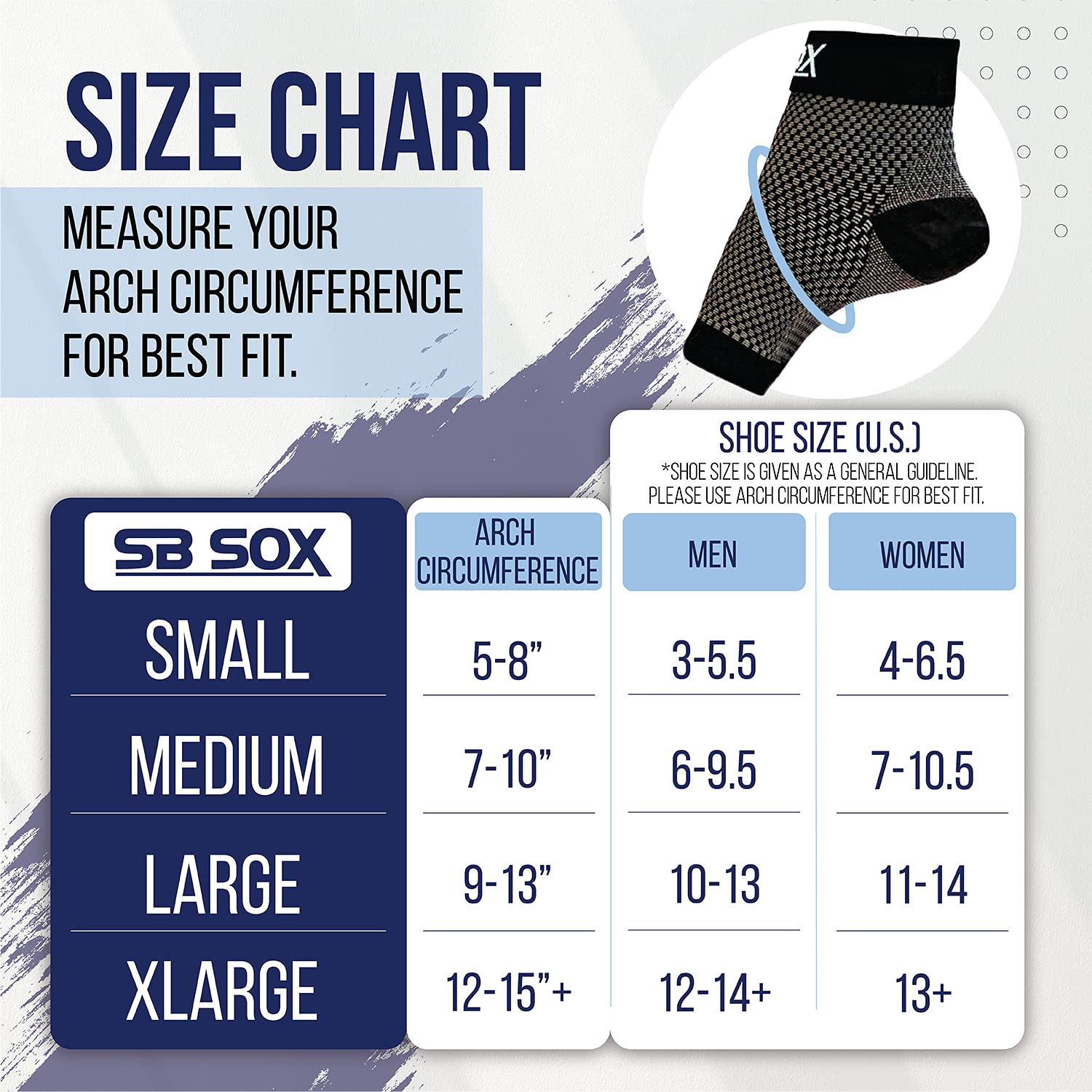 SB SOX Plantar Fasciitis Relief Socks (1 Pair) for Women & Men - Best Compression Sleeves for All Day Wear with Foot/Arch Support for Pain Relief (Black, Medium)
