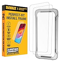 DEWALT Glass Screen Protector for iPhone 13 Pro Max/14 Plus — Apple Compatible Tempered Glass Screen Protector — Easy Install Screen Protection for iPhone 13 Pro Max/14 Plus — Applicator Included —