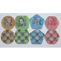 World's only PLASTIC money (coin) in Circulation, 1,3,5,10 RUBLE set from Russian- Pridnestrovian Moldavian Republic (Priednistrovia, Transnistria, Tiraspol). Uncirculated condition-Russia