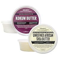 Raw Unrefined African Shea Butter, Raw Kokum Butter 8oz Set