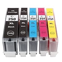 250‑251 Multi Colors Ink Cartridge Replacement Printer Inkjet Cartridges for PIXMA (BK BK C M Y 5 Colors)