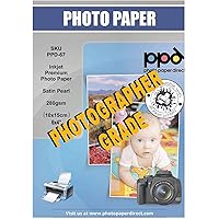 PPD 100 Sheets Inkjet Super Premium Satin Semi Gloss Photo Paper 4x6 68lbs 255gsm 10.5mil Microporous Professional Photographer Grade Instant Dry Fade and Water Resistant (PPD-67-100)