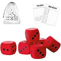 Outdoor Games Large Foam Dice 3.5 Inches Set of 6 with Two Game Play with Carry Bag