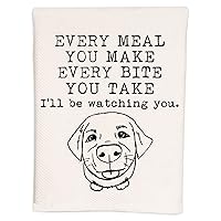 Moonlight Makers, Every Meal You Make, Every Bite You Take, I'll Be Watching You, Soft Waffle Weave Hand Towel, 100% Pure White Cotton, Bathroom/Kitchen Decor, Multi-Buy Discounts, Funny Gift Idea