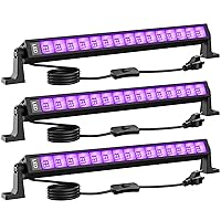 36W LED Black Light Bar, Blacklight Bars Black Lights with Plug 5ft Cord 60 LED Beads and Switch for Glow Party Halloween Party Bedroom Decorations Stage Lighting 3 Packs