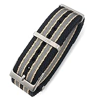 20mm 22mm Nylon NATO WatchBand Special for Omega Watch Seamaster 007 Commander Soft Canvas Fabric Strap (Color : 007 Black Yellow, Size : 20mm)