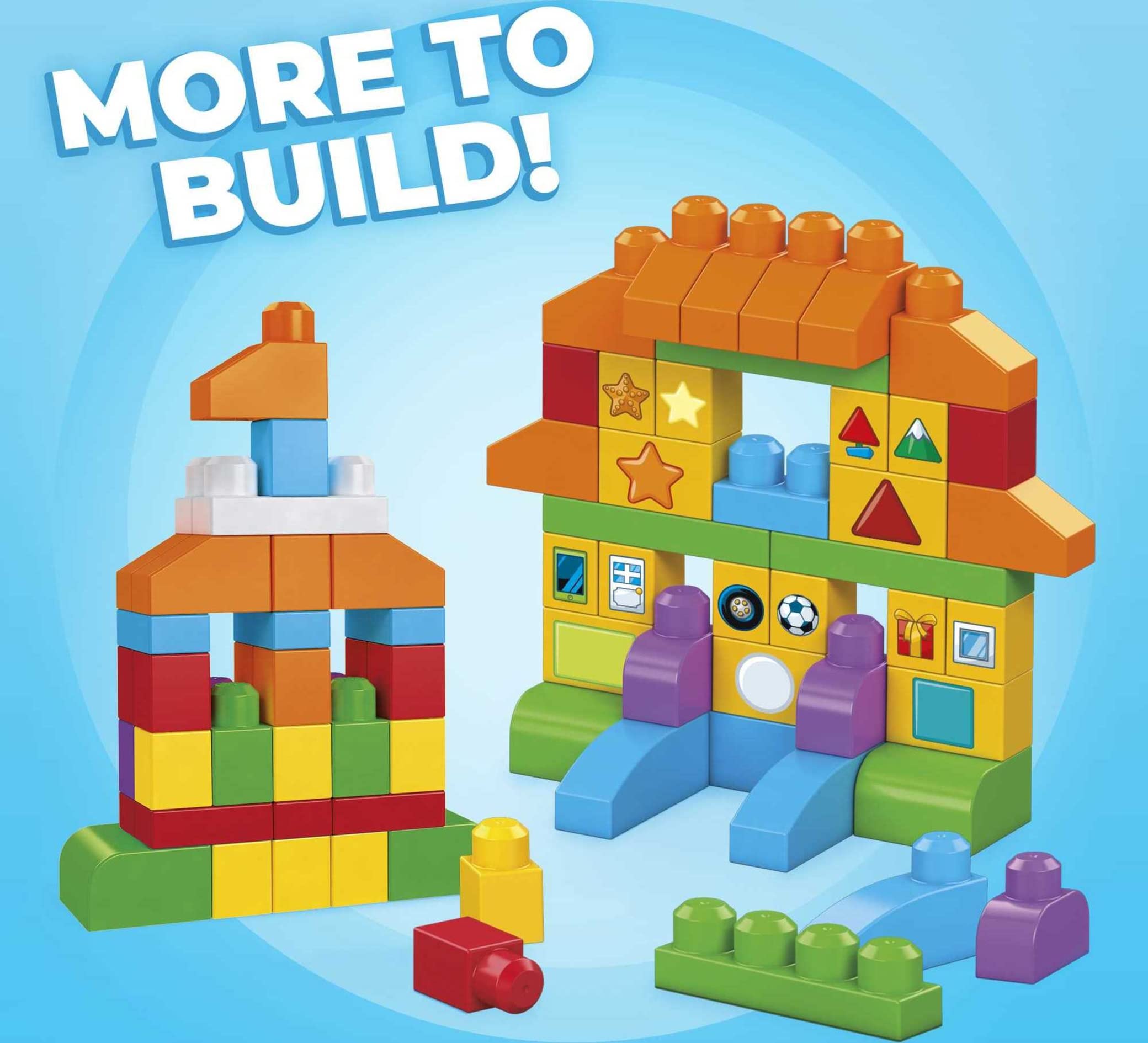 MEGA BLOKS 150 Toddlers Blocks Learning Toy Building Set, Let's Get Learning! For Toddlers 1-3