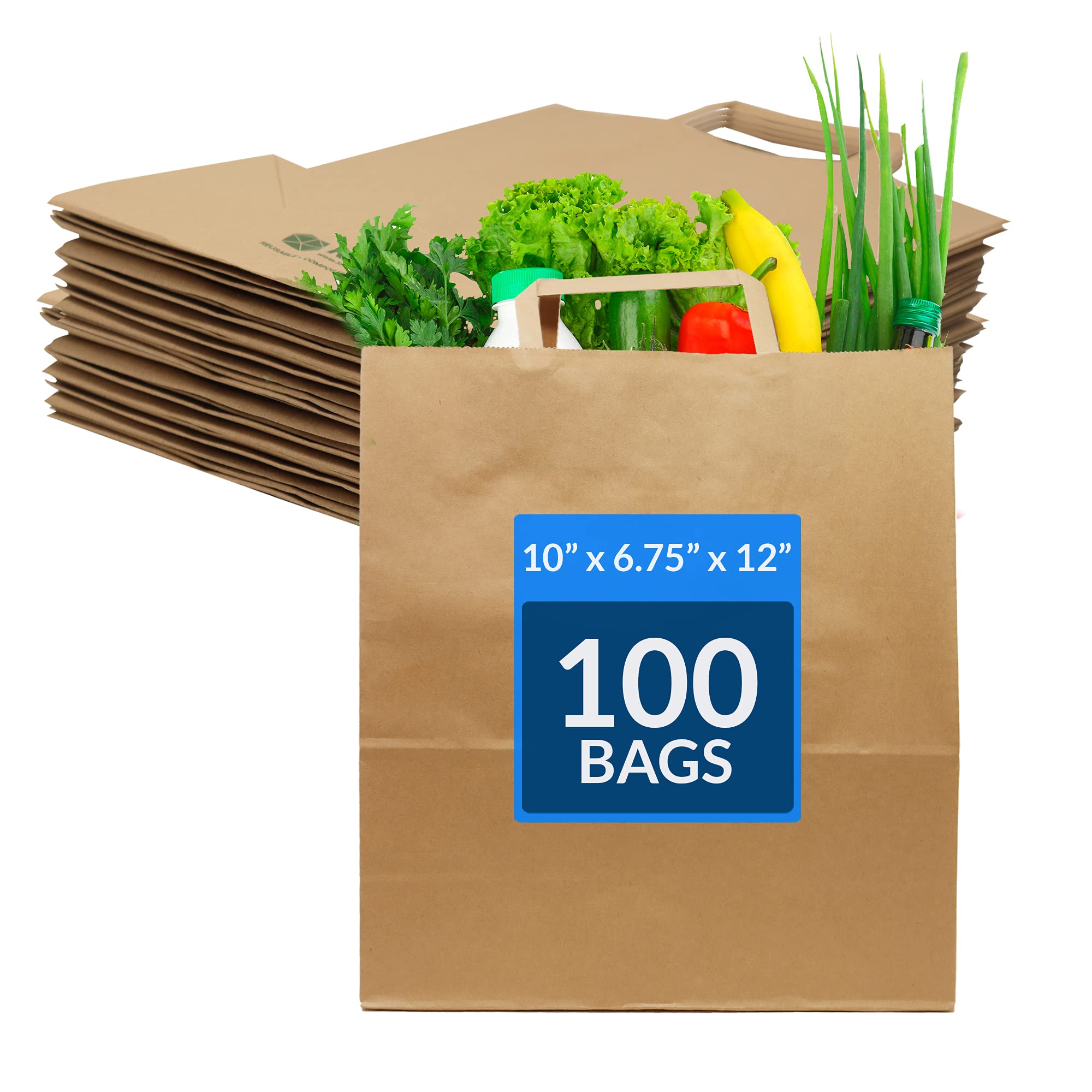 50 x Bulk Kraft Paper Bags Gift Shopping Carry Craft Brown Bag with Handles  | Catch.com.au