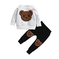 Kids Toddler Baby Girl Fall Winter Clothes Waffle Knit Long Sleeve Pullover Sweatshirt Top and Pants 2PCS Outfits Set