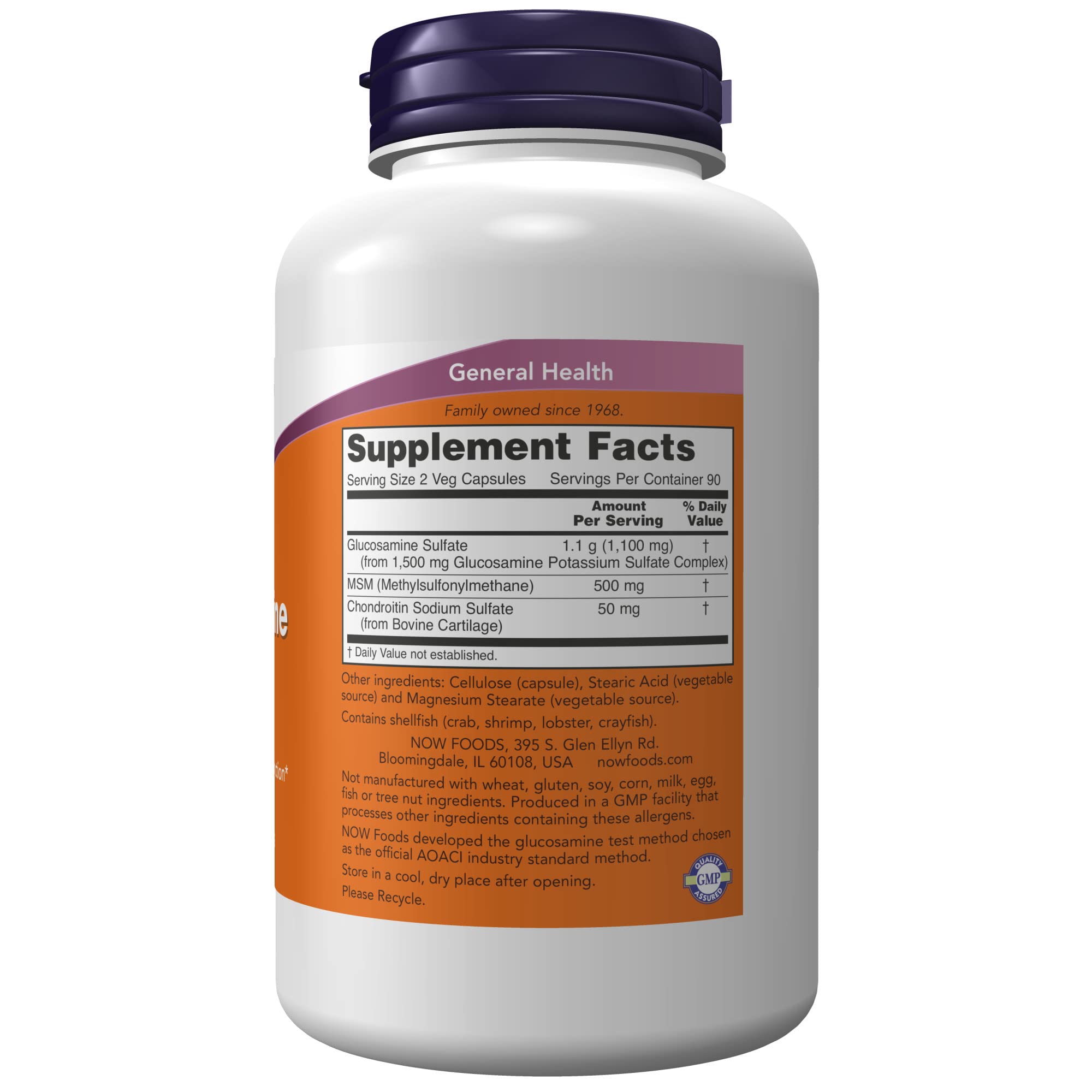 NOW Supplements, Glucosamine & MSM plus Chondroitin Sulfate, Joint Health*, 180 Veg Capsules