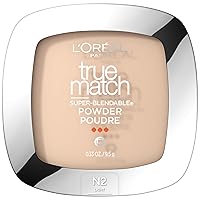 L'Oreal Paris True Match Super Blendable Oil Free Powder Foundation, N2 Light, 0.33 oz, Packaging May Vary