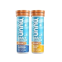 Nuun Hydration Immunity Electrolyte Tablets With 200mg Vitamin C, Blueberry Tangerine and Orange Citrus Flavors, 2 Pack (20 Servings)