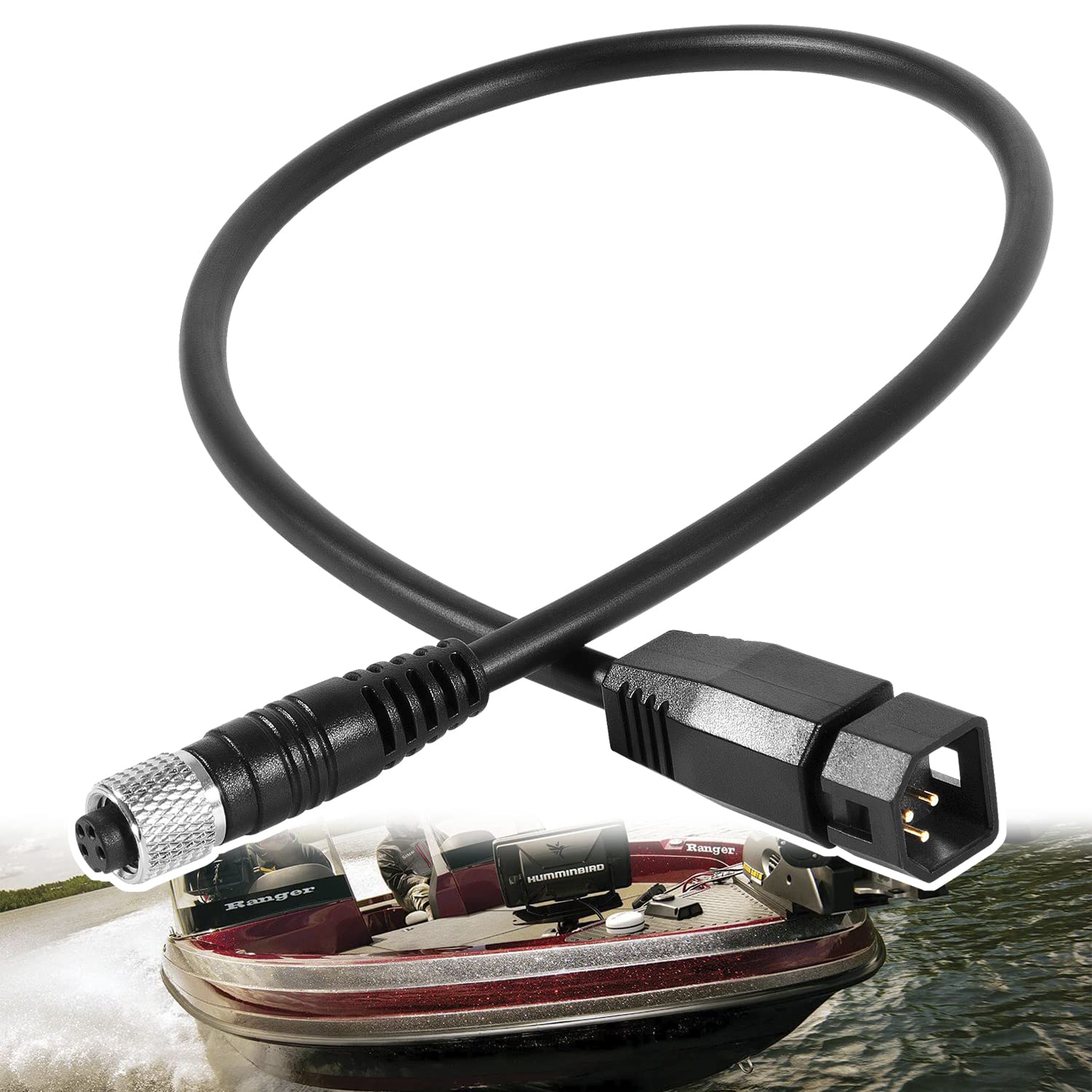 Deecaray 1852068 MKR-US2-8 HUM 7 PIN Transducer Adapter Cable with Instruction Manual，Suitable for Connection of Fish Finder to Universal Sonar 2 Transducer on Trolling Motor
