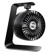 Koonie Metal USB Desk Fan, 4 Inch Small Portable Turbo Air Circulator, 6ft Strong Airflow, 3 Speeds, 360 Adjustable Tilt, 35dB Low Noise for Table Office Bedroom