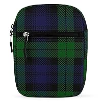 Black Watch Plaid Unisex Crossbody Bag Small Shoulder Messenger Bag Lightweight Travel Purses