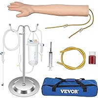 VEVOR Intravenous Practice Arm Kit Made of PVC Latex Material Phlebotomy Arm with Infusion Stand Practice Arm for Phlebotomy with a Storage Handbag IV Practice Arm Kit for Venipuncture Practice