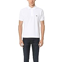 Lacoste Mens Short Sleeve L.12.12 Pique Polo Shirt, White, S