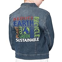 Environmental Earth Day Kids' Denim Jacket - Nature Lover Gift Ideas - Earth Present