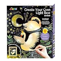 Avenir 6301434 Craft Set Luminous Scratching Pictures, DIY Light Box with Scratching Templates, Creative Set for Children from 6 Years, Scratching Art, Decoration