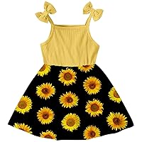 Idgreatim 2-7T Toddler Girls Summer Dress Cute Bowknot Strap Dresses Casual Sleeveless Sling Sundress