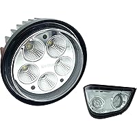 TIGERLIGHTS Tiger Lights TL8620 12V LED Large Round Headlight Compatible with/Replacement for John Deere 6105M, 6105R, 6110M, 6110R, 6115M, 6115R, 6120M, 6125M, 6130R AL206153 Flood Off-Road Light