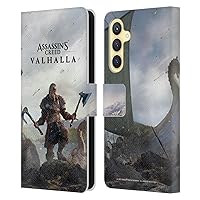 Head Case Designs Officially Licensed Assassin's Creed Male Eivor Valhalla Key Art Leather Book Wallet Case Cover Compatible with Samsung Galaxy S23 FE 5G