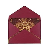 Greeting Cards Gold-Dragons-Red Envelope Blank Cards Cards For All Occasions,Birthday,Thank You,Wedding