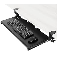 VIVO Large Keyboard Tray Under Desk Pull Out with Extra Sturdy C Clamp Mount System, 27 (33 Including Clamps) x 11 Inch Slide-Out Platform Computer Drawer for Typing, Black, MOUNT-KB05E