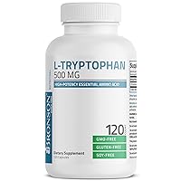 L-Tryptophan 500 MG High Potency Essential Amino Acid Supports Relaxation & Positive Mood Support Non-GMO, 120 Capsules