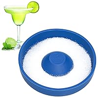 Salt Rimmer for Cocktails, Silicone Margarita Salt Rimmer, Glass Rimmer, Bar Salt and Sugar Rimmer For Wide Glasses up to 5.5 Inches, Blue
