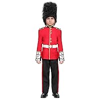 Royal Guard Costume for Boys, British Red Suit, Royalty Cosplay, Queen's Guard Costume with Bearskin Cap