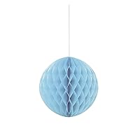Solid Powder Blue Hanging Paper Honeycomb Ball - 8'', 1 Count | Perfect for Parties & Home Decor