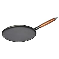 Staub Cast Iron 11-inch Crepe Pan with Spreader & Spatula - Matte Black