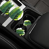 Car Cup Holder 2 Pack Banana Leaf Absorbent Car Coasters Non-Slip Insert Cup Holder Pads Drink Mat Universal Car Interior Accessories for Most Vehicle
