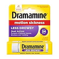 Dramamine Kids Chewable Motion Sickness Relief Grape Flavor 8 Count 3 Pack Motion Sickness 16 Count Less Drowsy