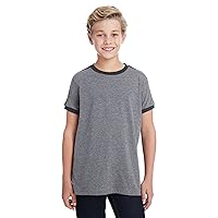 Youth 100% Cotton Jersey Short Sleeve Soccer Ringer Tee
