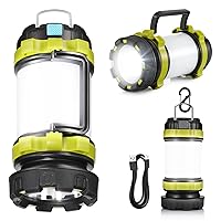 LED Camping Lantern Flashlight Rechargeable(Pack of 1), Consciot Portable Torch with 6 Light Modes, 3600mAh Power Bank, IPX4 Waterproof, USB C, Camping Lights for Hurricane, Emergency, Survival Kits
