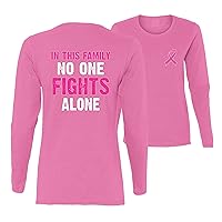 in This Family No One Fights Alone Breast Cancer Awareness Front&Back Womens Long Sleeves