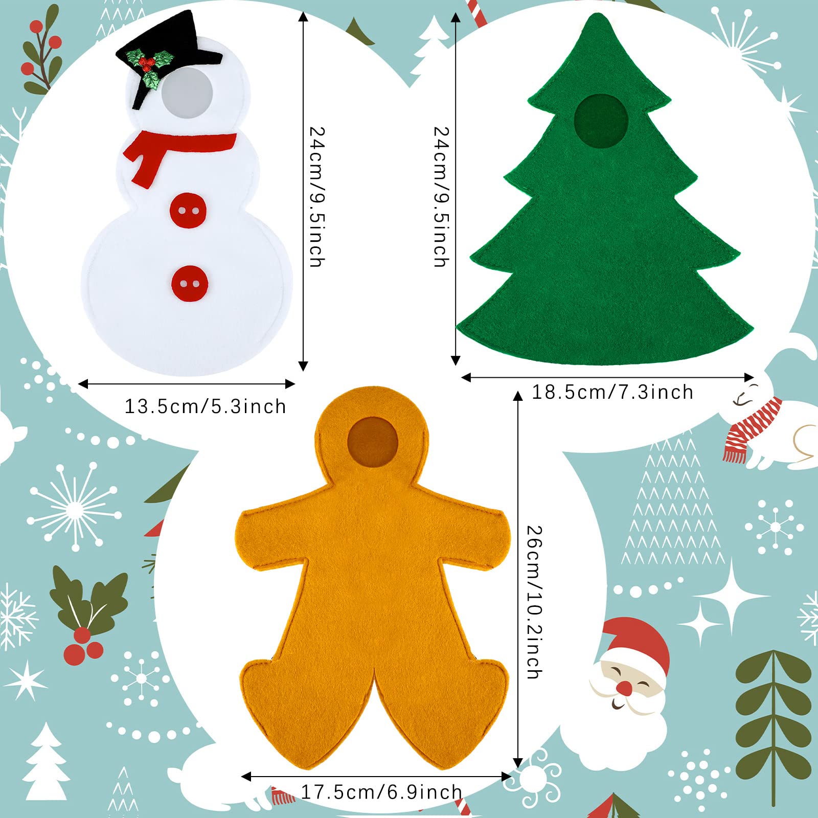 Christmas Elf Accessories Clothes, 3 Pieces Elf Doll Costume Lovely Snowman Gingerbread Man Christmas Tree Hamburger Pizza Elf Doll Outfits for Boy or Girl Elf Doll (Snowman)