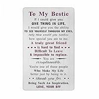 Engraved Wallet Card to My Bestie - Long Distance Friendship Gifts for Women Female BFF - Best Friend Christmas Gift Ideas - Sibling Cards