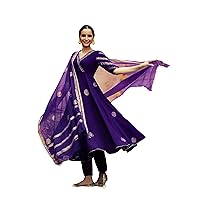Women's Rayon Kurti Beautiful Color Indian Gown Dress With Pant and Dupatta Set Party Wear Kurti