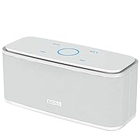 DOSS Bluetooth Speaker, SoundBox Touch Portable Wireless Speaker with 12W HD Sound and Bass, IPX5 Water-Resistant, 20H Playtime, Touch Control, Handsfree, Speaker for Home, Outdoor, Travel-White