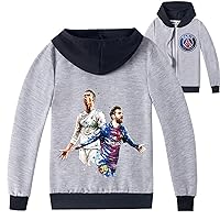 Child Messi Jacket Novelty Casual Outerwear,Unisex lightweight Cotton Coat with Zipper for Boys Girls