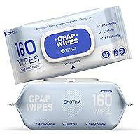 CPAP Mask Wipes, 160 Count Super Jumbo Pack, FSA/HSA Eligible, Extra Large & Moist, Unscented, Lint Free, Alcohol Free, Cleansing-Safe, Cleaning Wipes for Mask, CPAP Machine & Supplies, 2-Pack