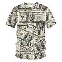 Hippie Money T-Shirts $100 Dollar Bill Unisex Outfit Summer 3D Printing Design Short Sleeve Top Tee Shirts
