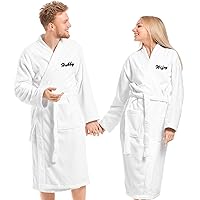 Personalized Custom Bathrobe Set for Couple, 100% Cotton Customized Terry Bath Robe, Monogrammed Bathrobes