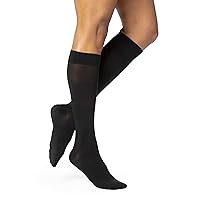 SIGVARIS Women’s Essential Opaque 860 Closed Toe Calf-High Socks w/Grip Top 20-30mmHg