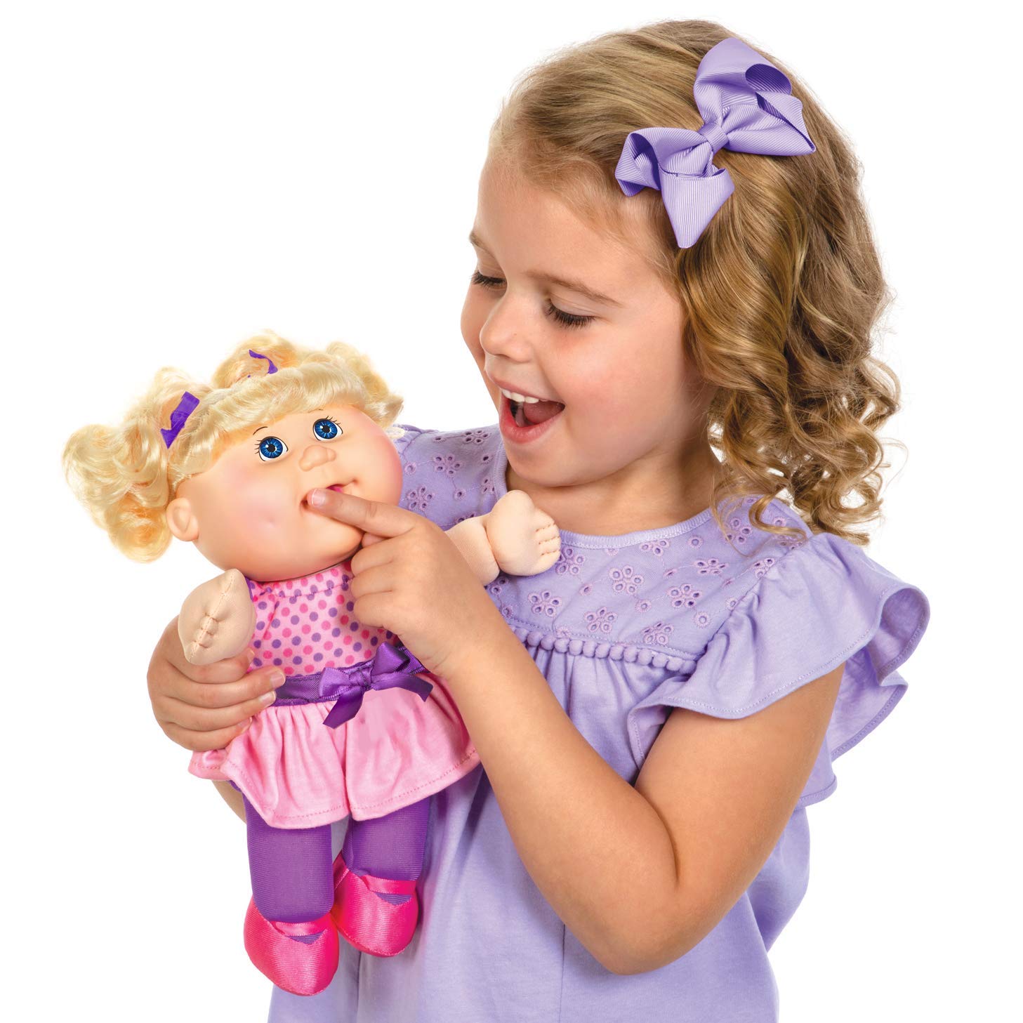 Cabbage Patch Kids Deluxe Babble ‘n Sing Toddler in Pink Fashion, 11” - Squeeze Hand, Giggles, 9 Sing-Along Songs - Classic 1998 CPK Dolls!
